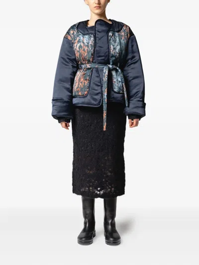 Muller Of Yoshiokubo Openwork Midi Skirt In Black