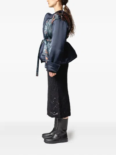 Muller Of Yoshiokubo Openwork Midi Skirt In Black