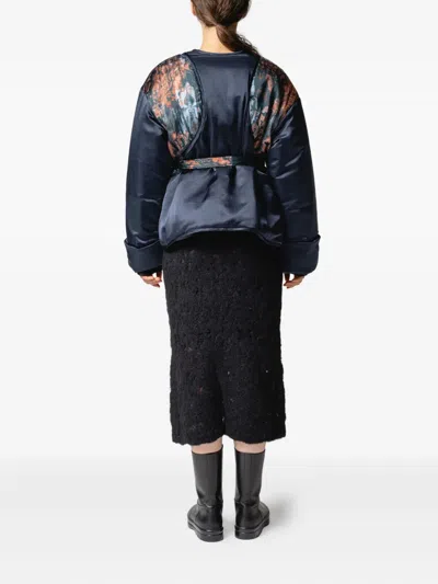 Muller Of Yoshiokubo Openwork Midi Skirt In Black