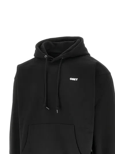 Obey Bold Drawstring Hoodie In Black