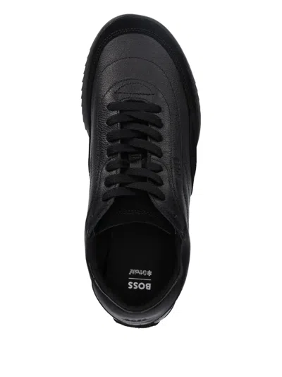 Hugo Boss Lace-up Fastening Sneakers In Black