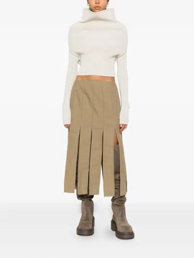 Rick Owens Roll-neck Ribbed Top In White