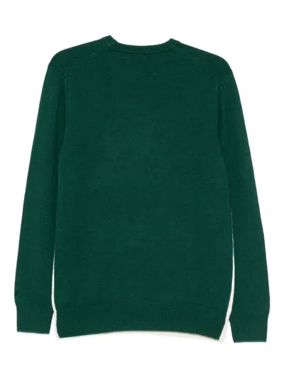 Mc2 Saint Barth Green Wool-blend Sweater With Snoopy Cortina In Green