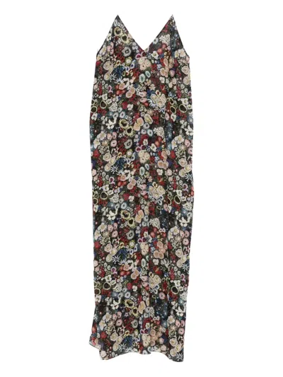 Khaite Taja Floral-print Silk-chiffon Maxi Dress In Multi