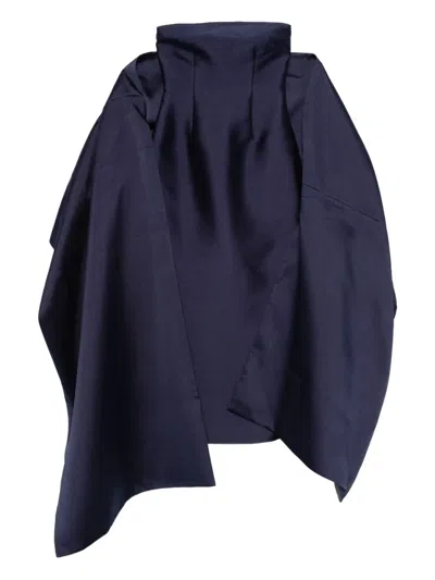 Solace London Midaxi Strapless Midi Dress In Blue