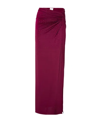 The Andamane Zohra Crystal Maxi Skirt In Red