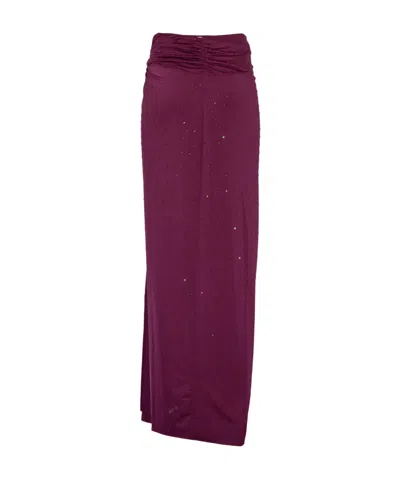The Andamane Zohra Crystal Maxi Skirt In Red