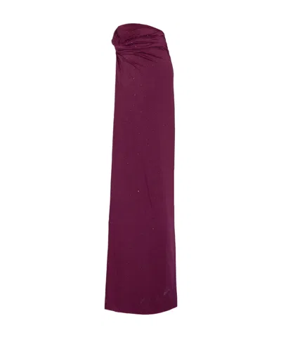 The Andamane Zohra Crystal Maxi Skirt In Red