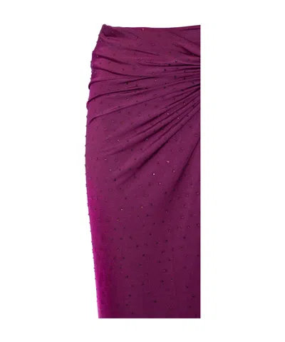 The Andamane Zohra Crystal Maxi Skirt In Red