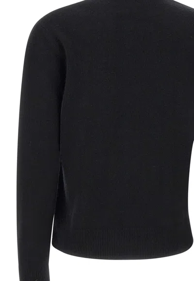 Mc2 Saint Barth Black Jacquard Wool Blend New Queen Sweater In Black