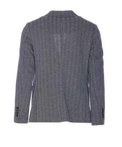 Circolo 1901 Double-breasted Chevron Jacket Pockets In Gray