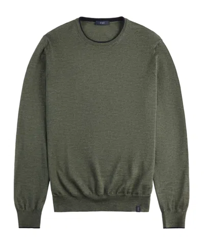 Fay Elbow-patch Crew-neck Sweater In Green