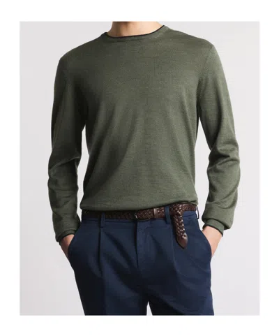 Fay Elbow-patch Crew-neck Sweater In Green