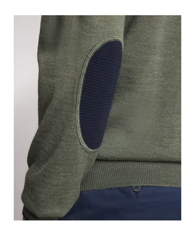 Fay Elbow-patch Crew-neck Sweater In Green