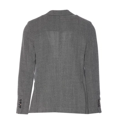 Circolo 1901 Chevron Motif Single Breasted Jacket In Gray
