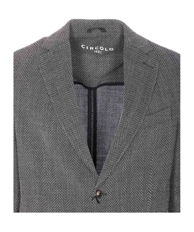 Circolo 1901 Chevron Motif Single Breasted Jacket In Gray