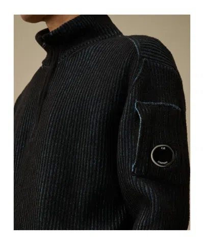 C.p. Company Logo-patch Sweater In Black