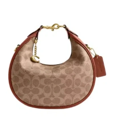 Coach Coated Canvas Signature Jonie Bag 22 In Brown