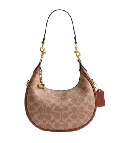 Coach Coated Canvas Signature Jonie Bag 22 In Brown