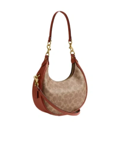Coach Coated Canvas Signature Jonie Bag 22 In Brown