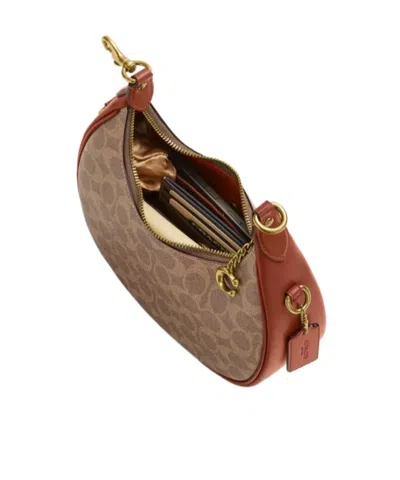Coach Coated Canvas Signature Jonie Bag 22 In Brown
