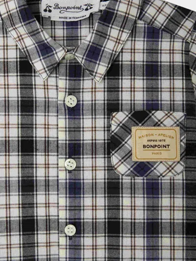 Bonpoint Checkered Shirt In Gray