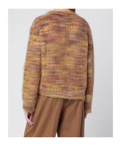 Roberto Collina Yarn Sweater With Long Sleeves And Round Neck In Brown
