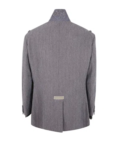 Kolor Herringbone Double-breasted Coat In Multi