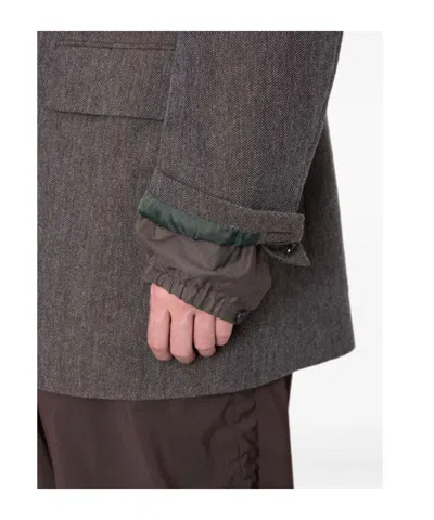 Kolor Herringbone Double-breasted Coat In Multi