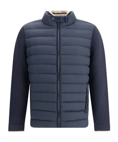Herno Men Wool Double Layered Jacket In Blue