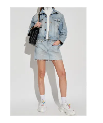 Balenciaga Double Layer Jacket Puffer Jackets Light Blue In Blue