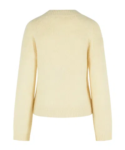 Closed Round-neck Knitted Sweater In Neutral