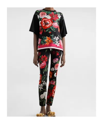 Dolce & Gabbana Cotton-silk T-shirt In Multi