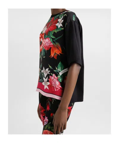 Dolce & Gabbana Cotton-silk T-shirt In Multi