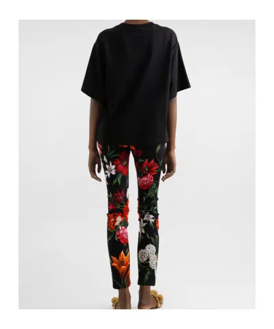 Dolce & Gabbana Cotton-silk T-shirt In Multi