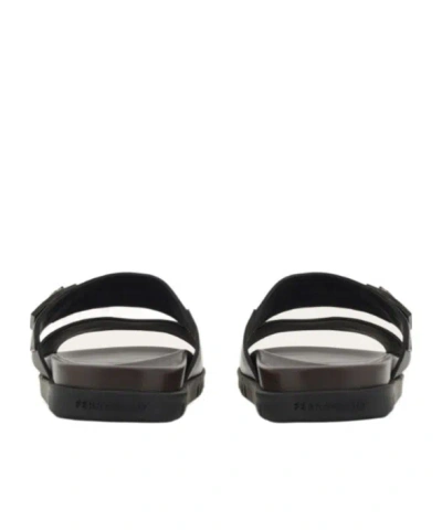 Ferragamo Chunky Sandal With Hug Buckle In Black