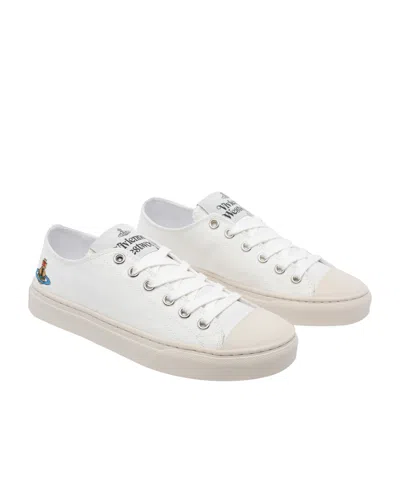Vivienne Westwood Canvas Low-top Logo Rubber Sneakers In Multi