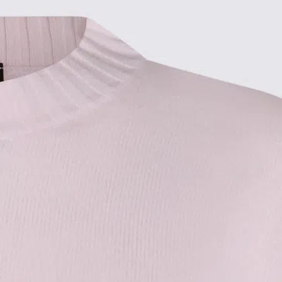 Fabiana Filippi Long Sleeve Crew Neck Knitwear Top In Pink