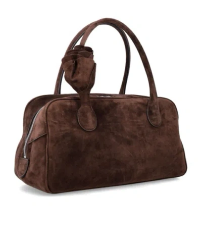 Magda Butrym Brigitte Flower-embellished Shoulder Bag In Brown