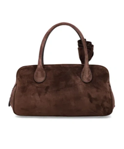 Magda Butrym Brigitte Flower-embellished Shoulder Bag In Brown