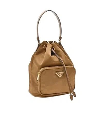 Prada Logo Shoulder Bag In Brown