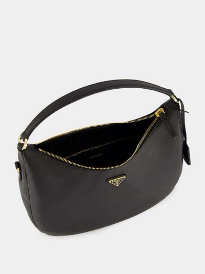 Prada Curved Silhouette Handbag Gold-tone Hardware In Black