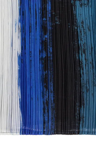 Issey Miyake Pleated Abstract-print Top In Multi