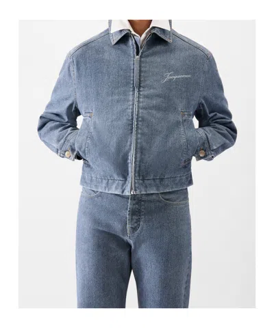 Jacquemus Zip-fastening Logo-detail Jacket In Blue