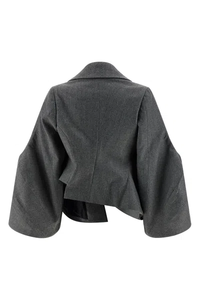 Comme Des Garçons Deconstructed Blazer In Gray