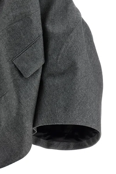 Comme Des Garçons Deconstructed Blazer In Gray