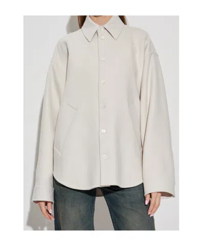 Balenciaga Logo-embroidered Shirt In White