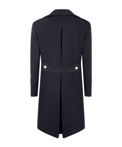 Tagliatore Double-breasted Coat Gold Buttons In Black