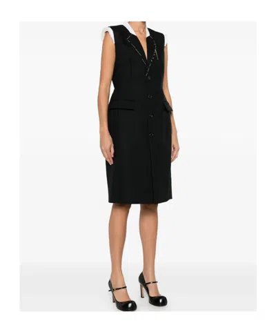 Moschino Stylish Sleeveless Dress Featuring Flap Pockets In Black