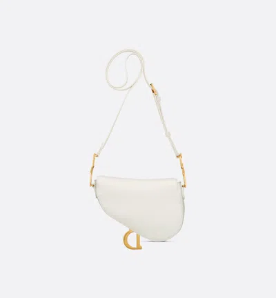 Dior Mini Soft Saddle Bag In White